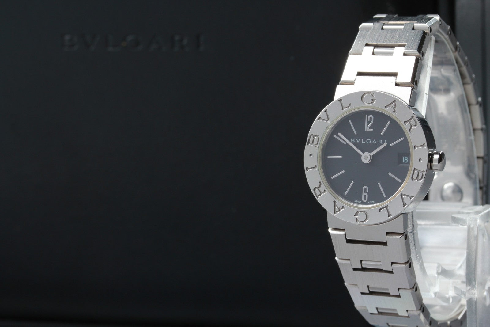 Exc+5* BVLGARI Bulgari Bulgari BB23SS Black Dial Quartz Women's Watch 23mm JAPAN