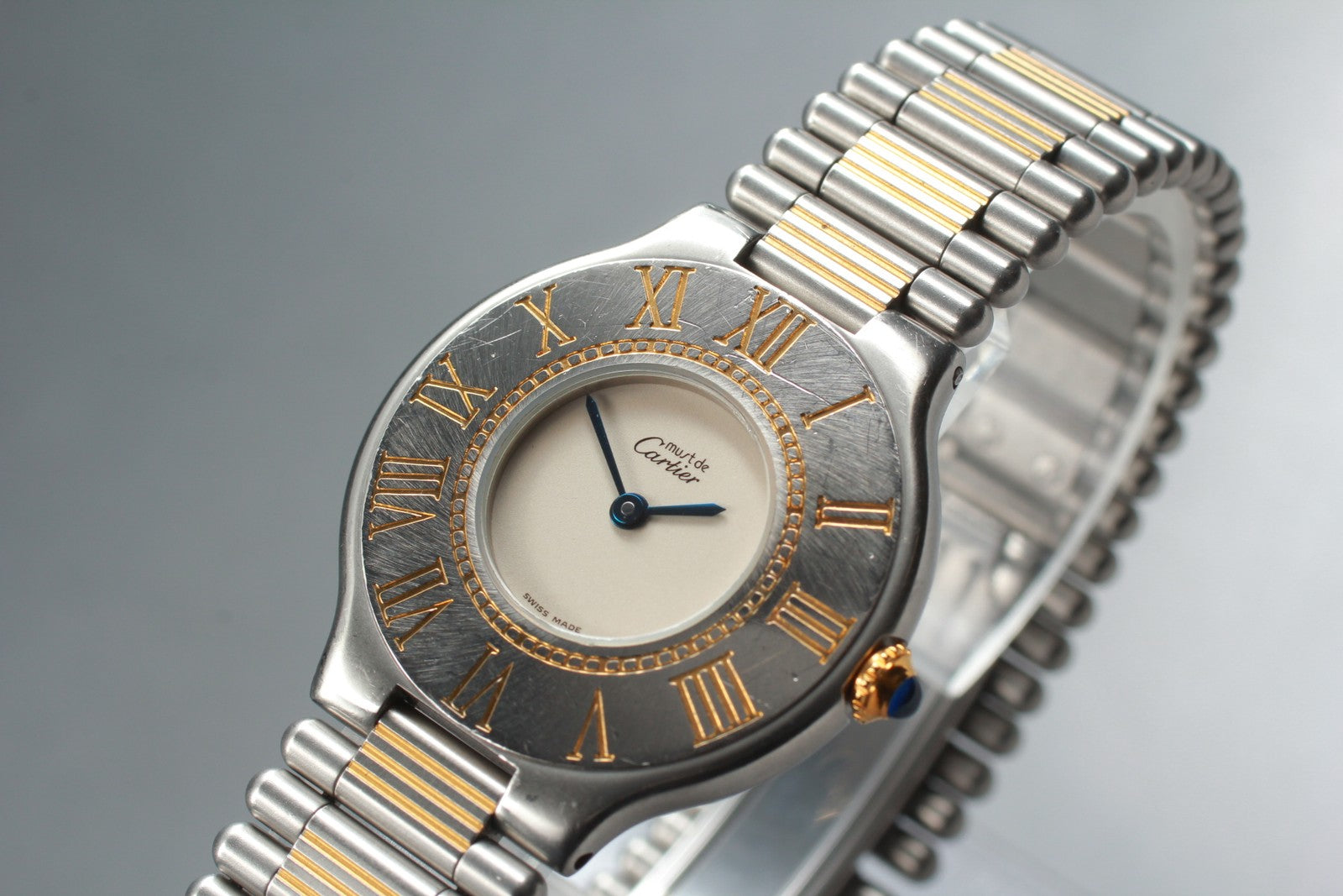 Vintage [Exc+5] Cartier Must de Cartier 21 30mm Unisex Quartz Watch From JAPAN