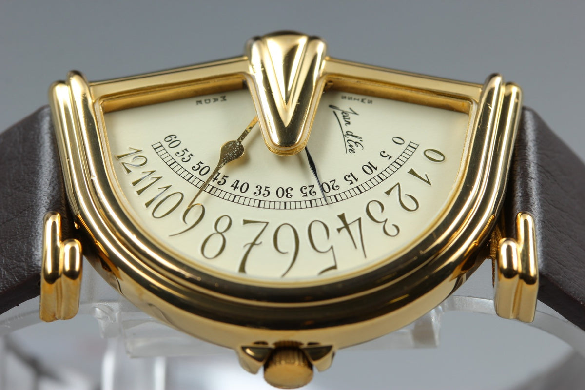 Jean D'Eve Sectora Gold Ivory Dial 30mm Men's Quartz Watch Vintage [Box]
