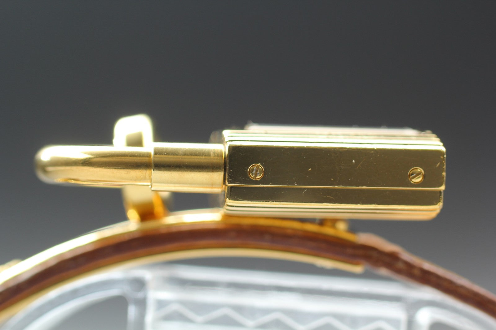 New Batt* HERMES Kelly KE1.201 Gold Dial Quartz Women's Watch JAPAN Exc+5*Box