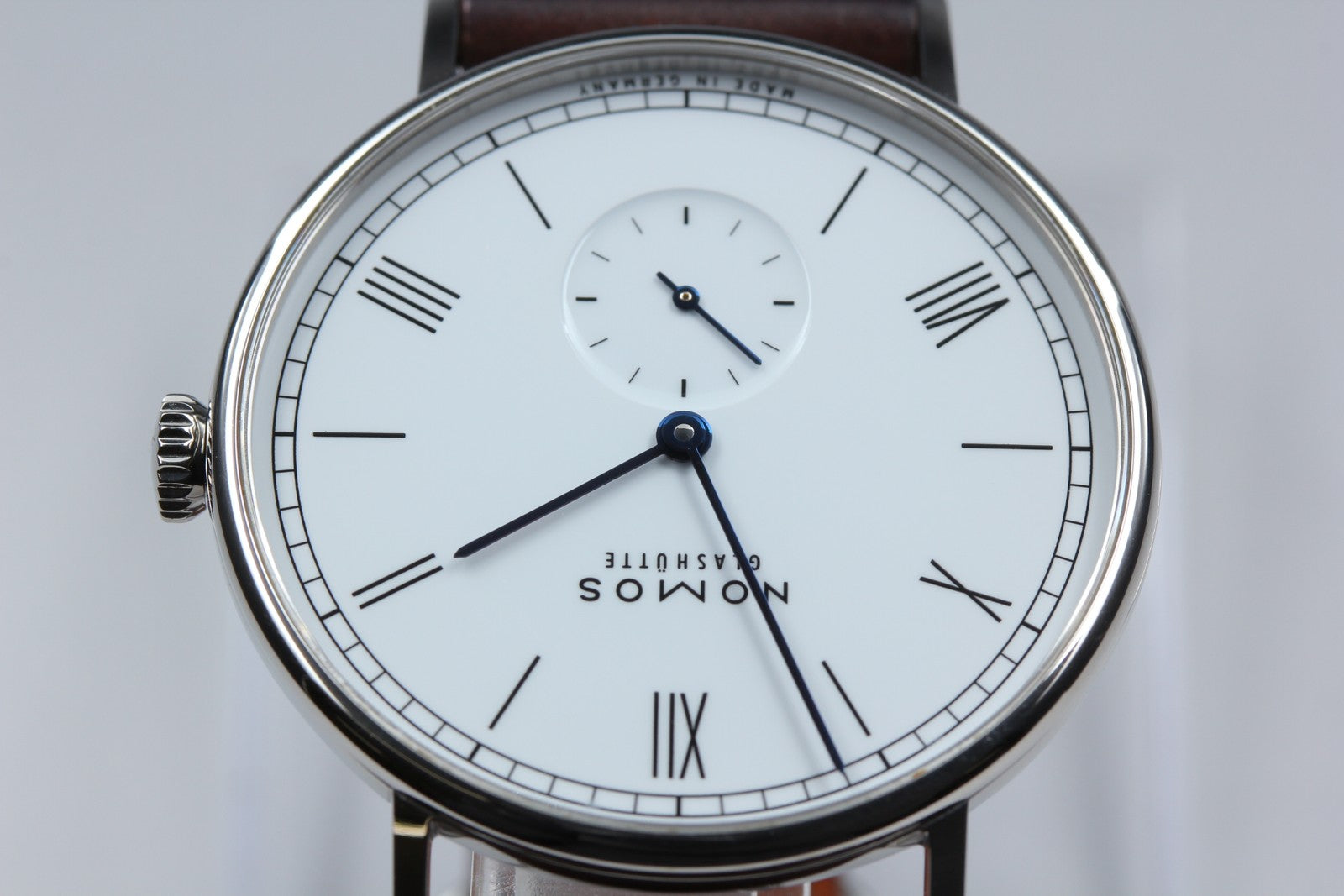 NOMOS GLASHÜTTE Ludwig 38 Small Second Manual Wind White Brown Men's Watch [Box]