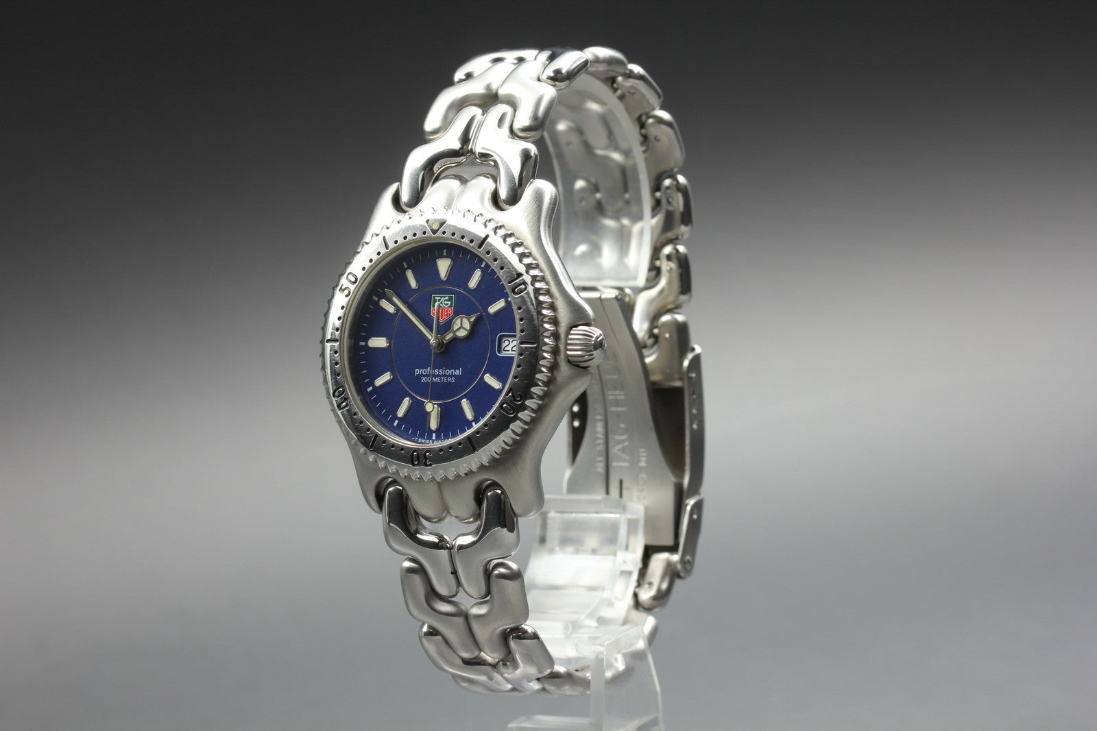 Vintage TAG HEUER SEL WG111A Quartz Blue Dial Men's Watch 36mm JAPAN Box