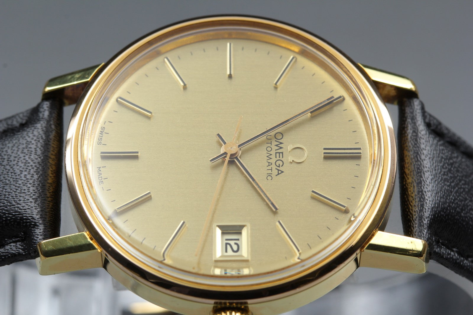 Vintage OMEGA Seamaster Gold 166.0202 Cal.1012 Date 34mm Automatic Men's Watch