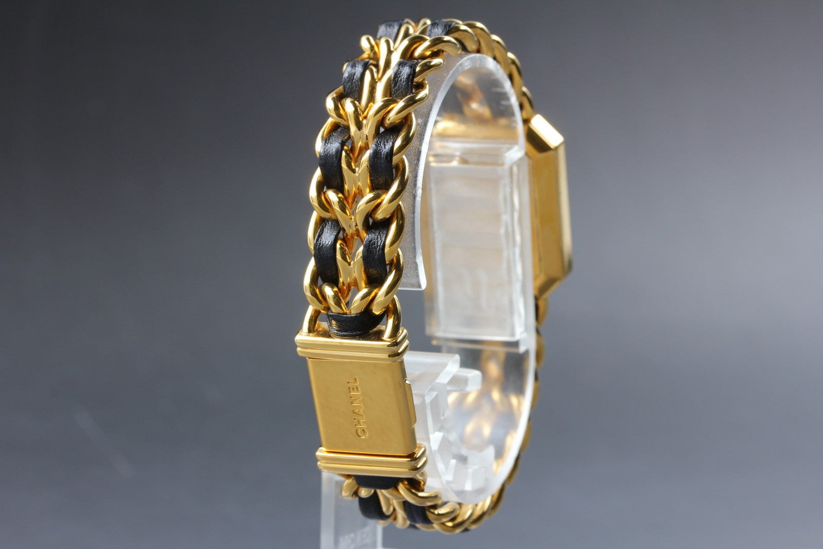 [Exc+5] CHANEL Premiere L Size Black Dial Gold 20mm Quartz Women’s Watch