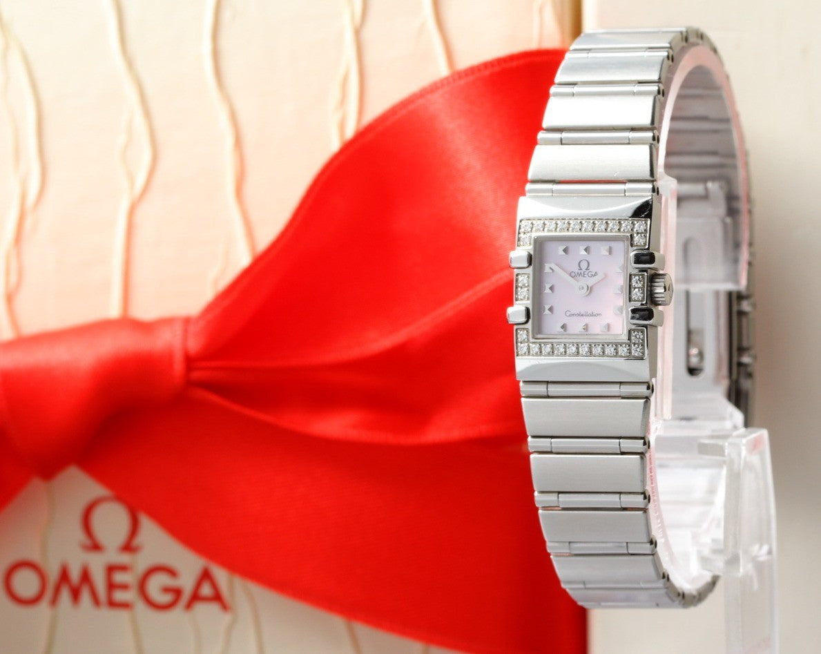 OMEGA Constellation Carre Quadra 1535.73 Cal.1376 Pink 15mm Qz Womens Watch Box