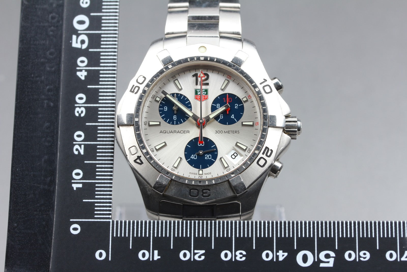 Tag Heuer Aquaracer 300m CAF1110 Chronograph Silver Quartz Men's Watch 42mm JP