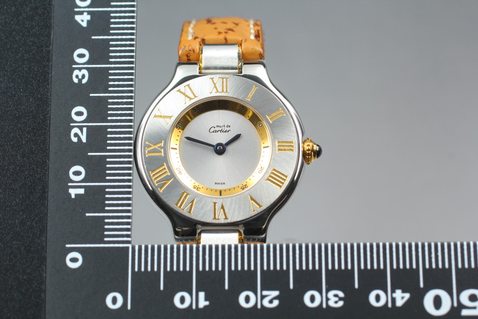 [Near MINT- Box] Cartier Must de Cartier 21 1340 Silver 27mm Women's Qz Watch