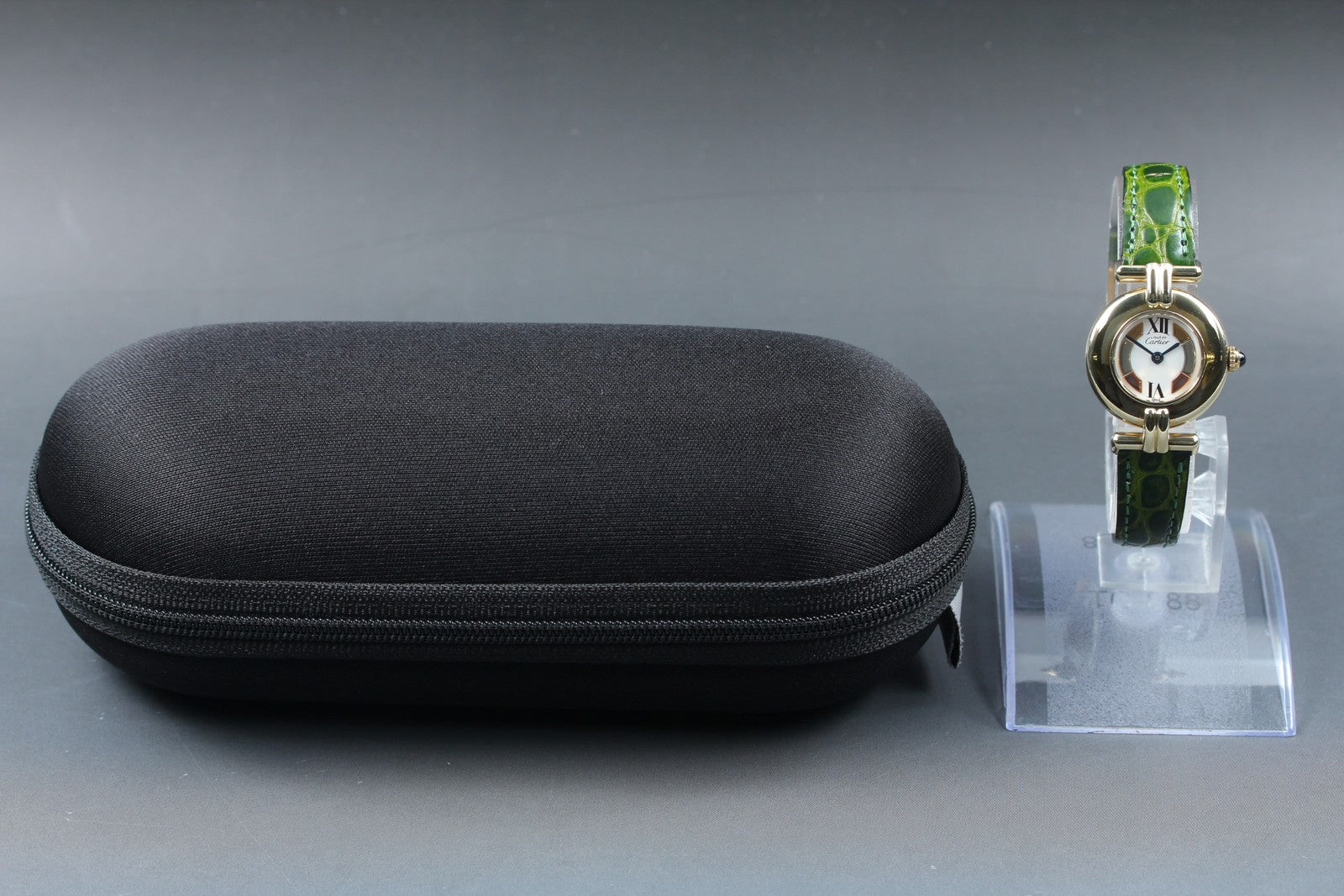 Vintage [Exc+5] Cartier Must Colisee Vermeil 590002 Green Women's Quartz Watch