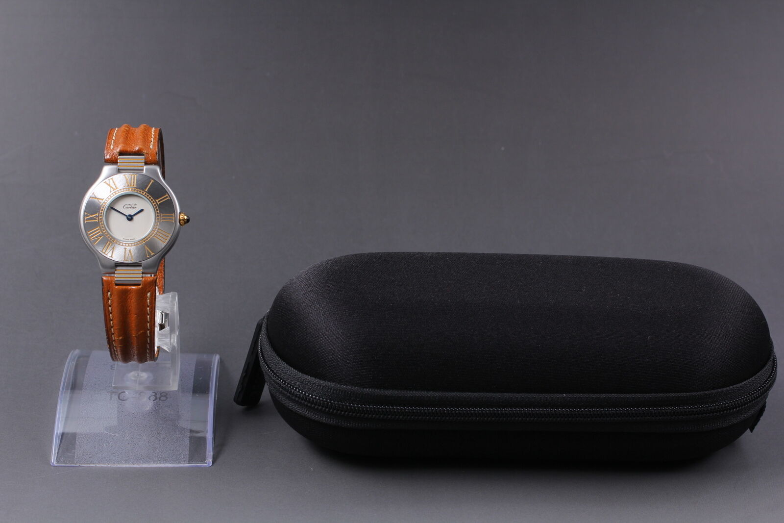 New Battery [Exc+5] Cartier Must de Cartier 21 31mm Unisex Quartz Watch JAPAN