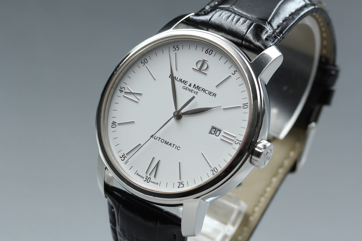 BAUME＆MERCIER Classima 65534 Automatic White Date Men's Watch 42mm JAPAN