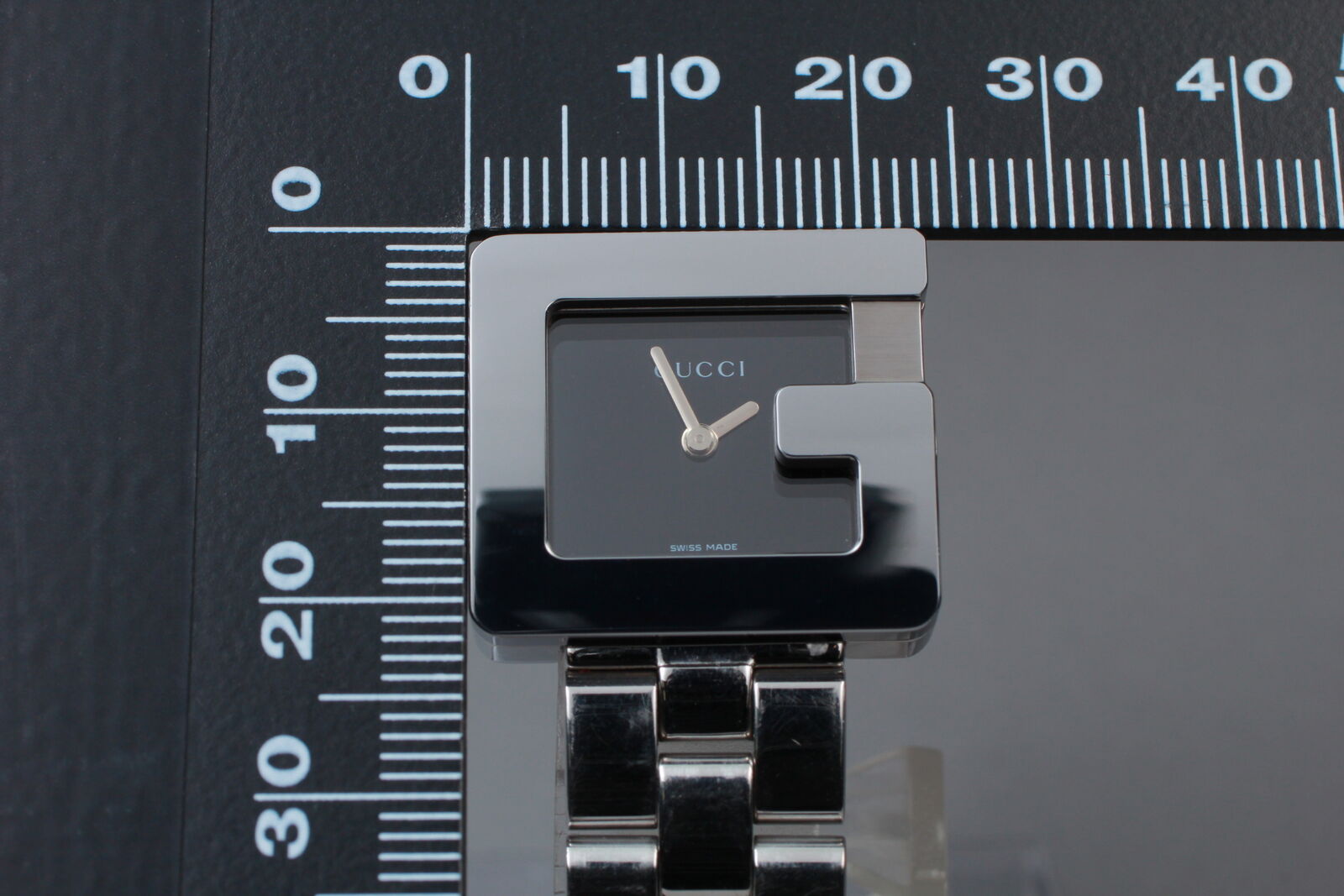 New Battery [Exc+5] Gucci 3600L G Face Black Dial Woman's Quartz Watch JAPAN