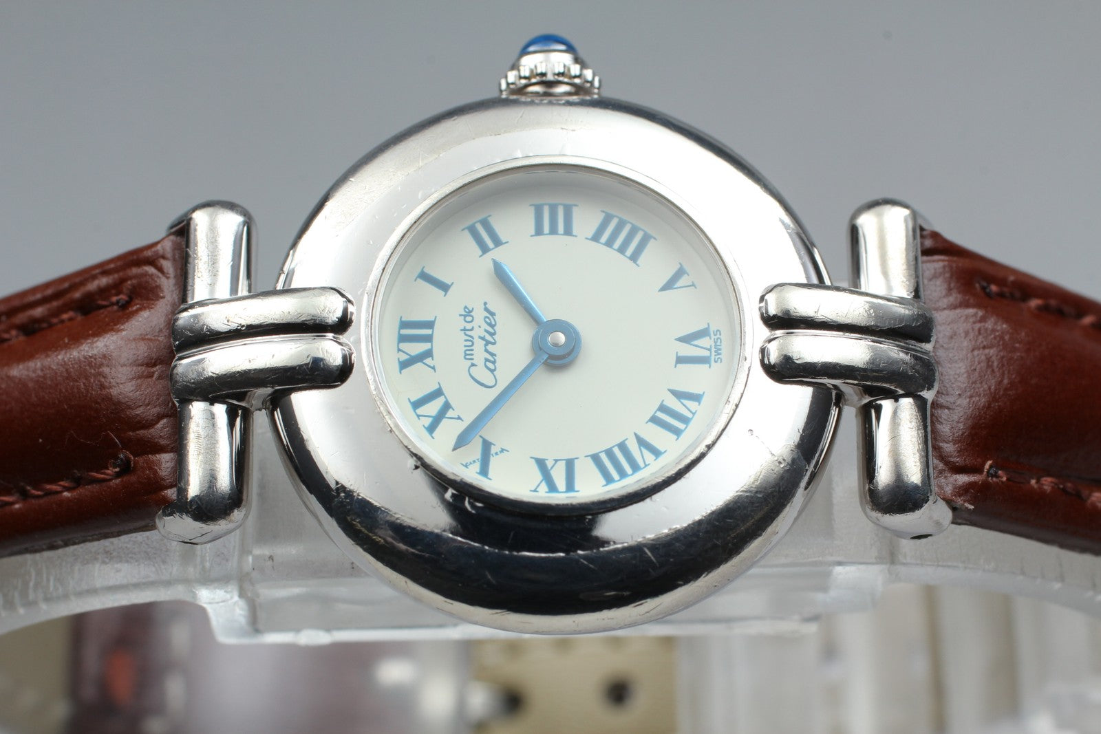 Vintage [Exc+4] Cartier Must Colisee Vermeil 690002 Silver Women's Quartz Watch