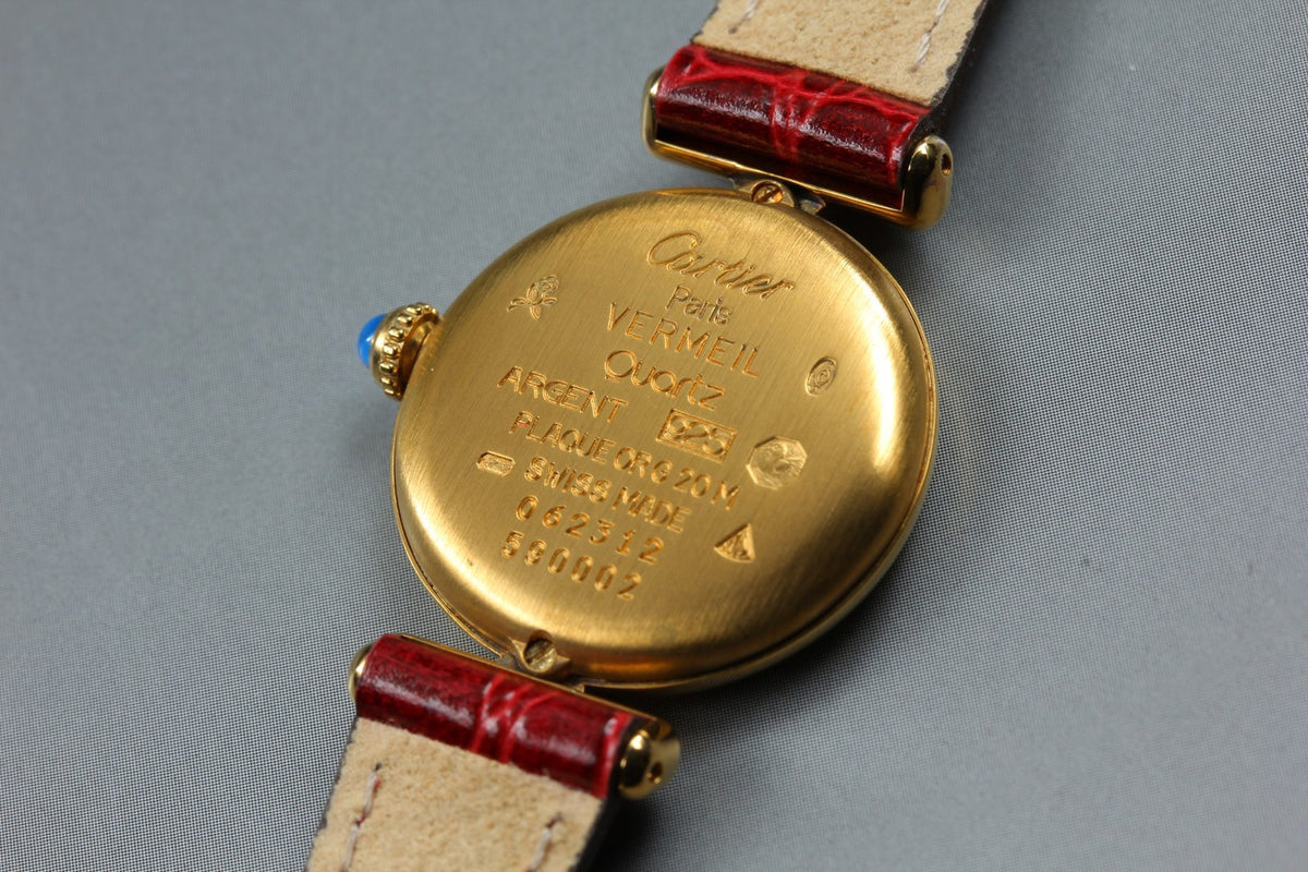 Cartier Must Colisee Vermeil 590002 Red Gold Women's Quartz Watch Vintage [Box]