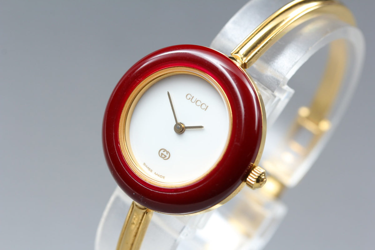 New Batt Gucci 1100-L Change Bezel 11Colors White Women Quartz Watch 26mm JP Box