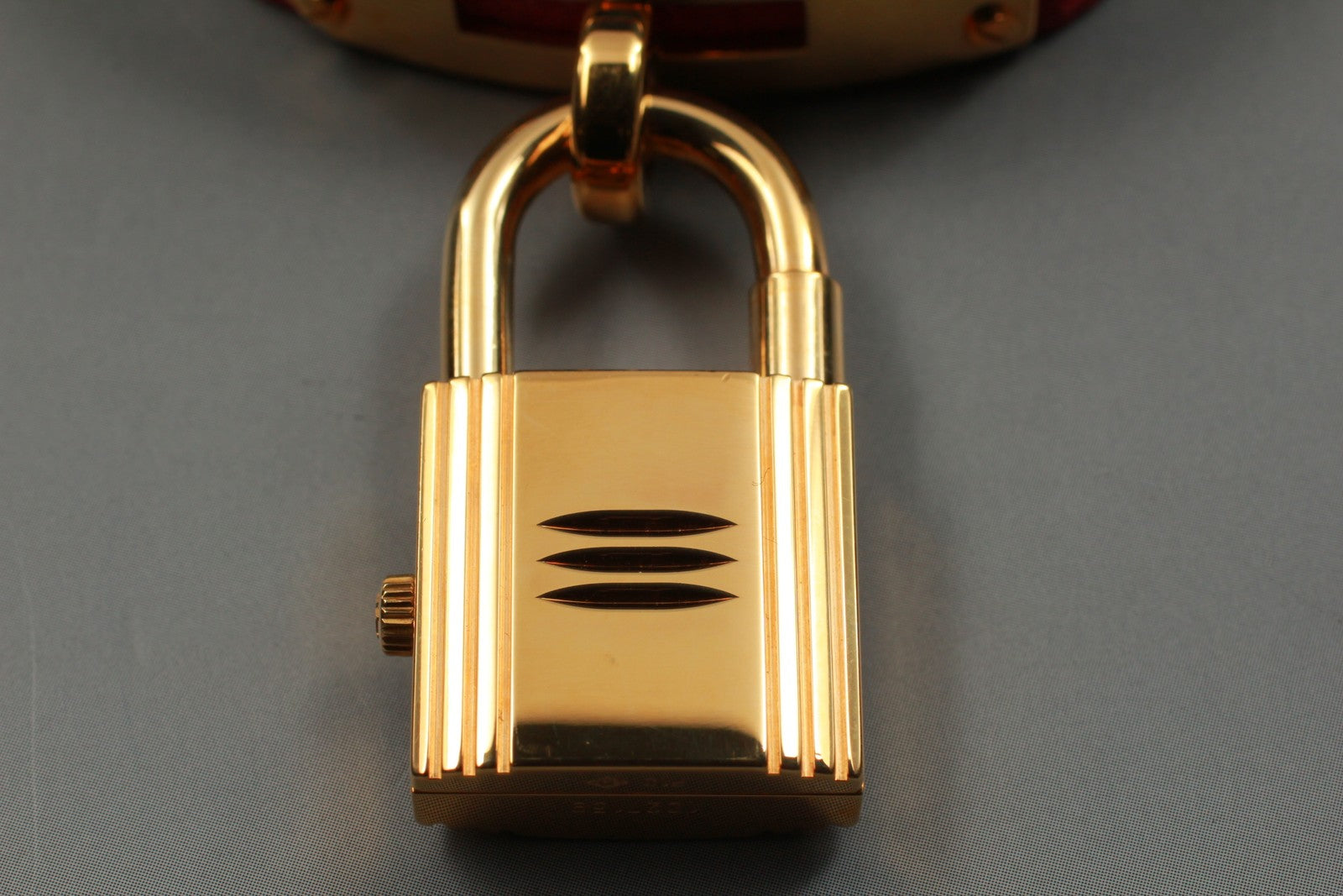 Vintage [Exc+5 Box] HERMES Kelly Watch Gold Red "B" Woman's Quartz Watch JAPAN