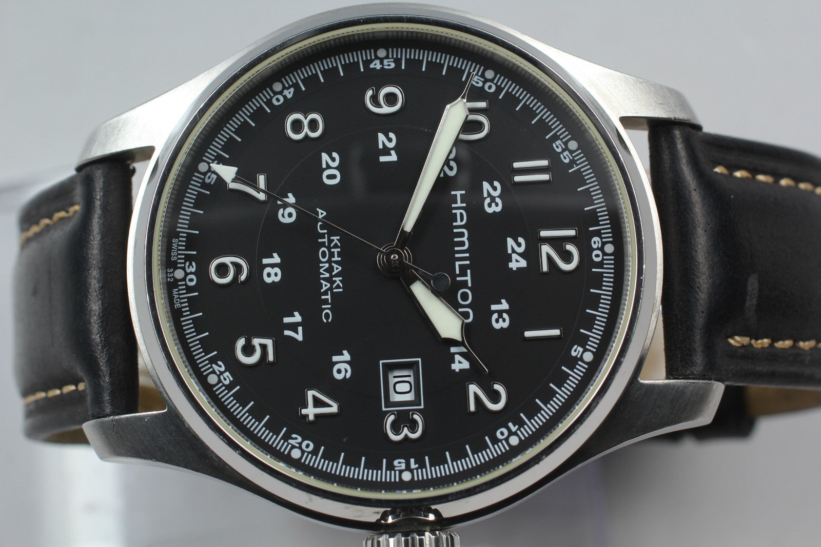 Exc+5* Hamilton KHAKI Field H706250 Black Dial Automatic Men's Watch 44mm JAPAN