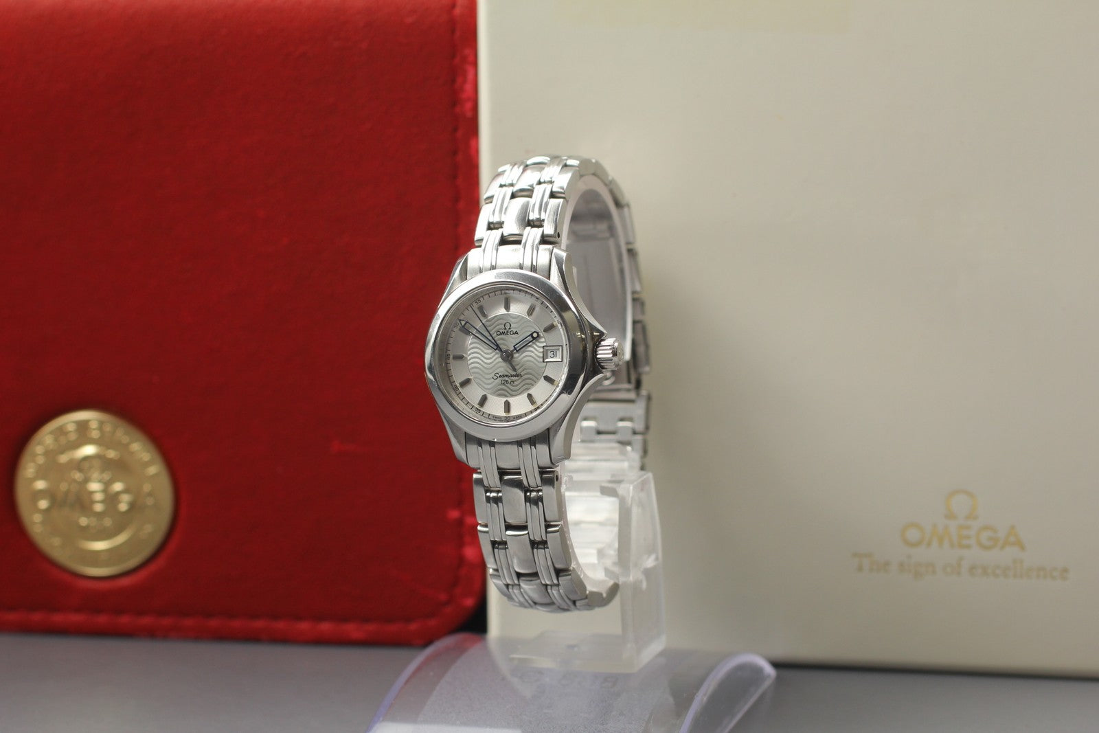 New Batt[Exc+5]Box OMEGA Seamaster 120m Cal.1424 2581.31 Ladies Watch 27mm JAPAN