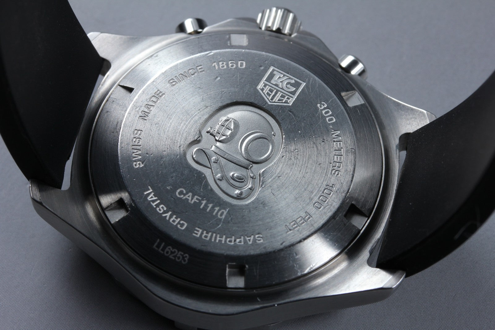 TAG Heuer Aquaracer CAF1110 Chronograph Black Date Quartz Men's Watch 42mm Exc+5