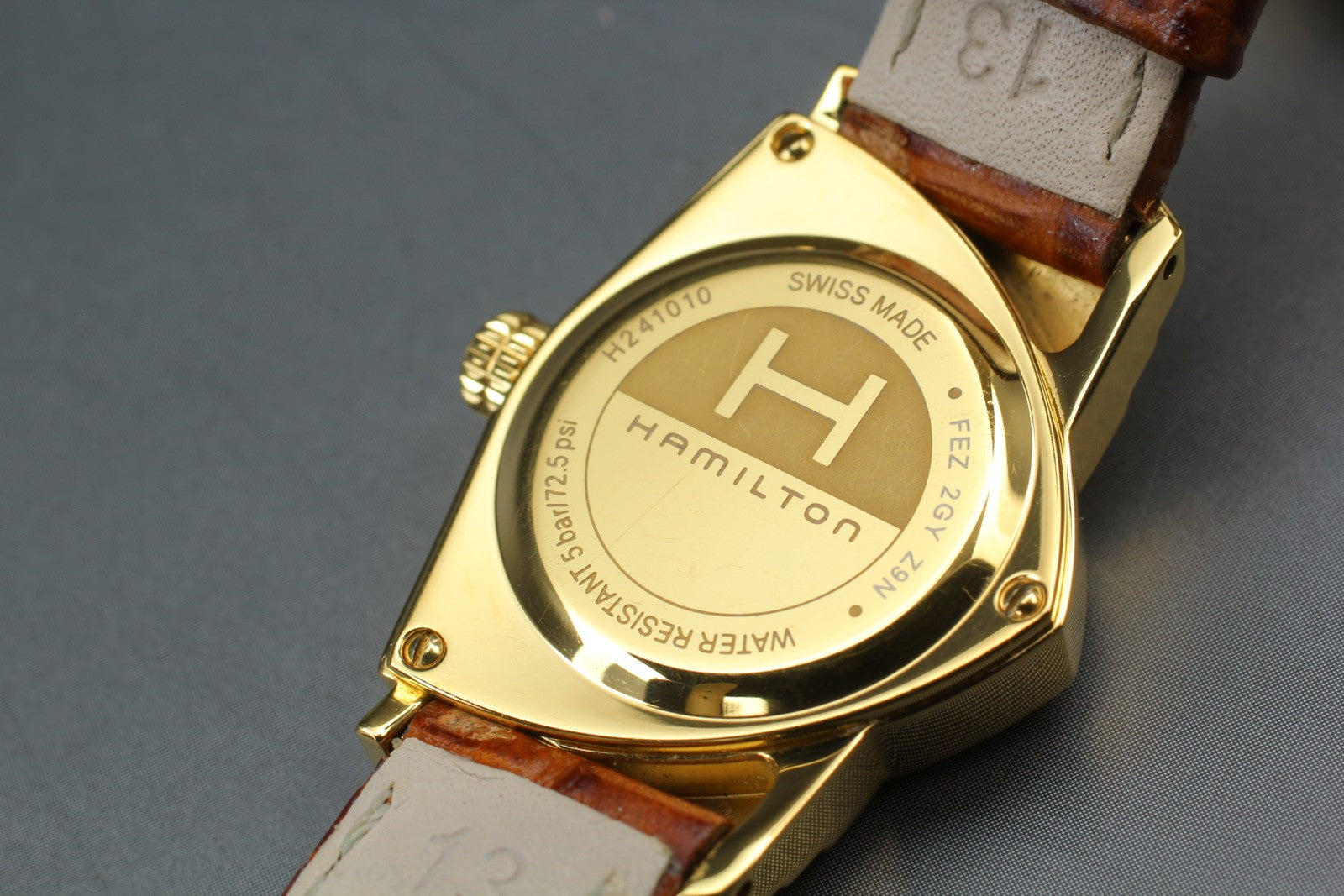 [Exc+5] HAMILTON Ventura H241010 Brown Gold 24mm Quartz Women's Watch