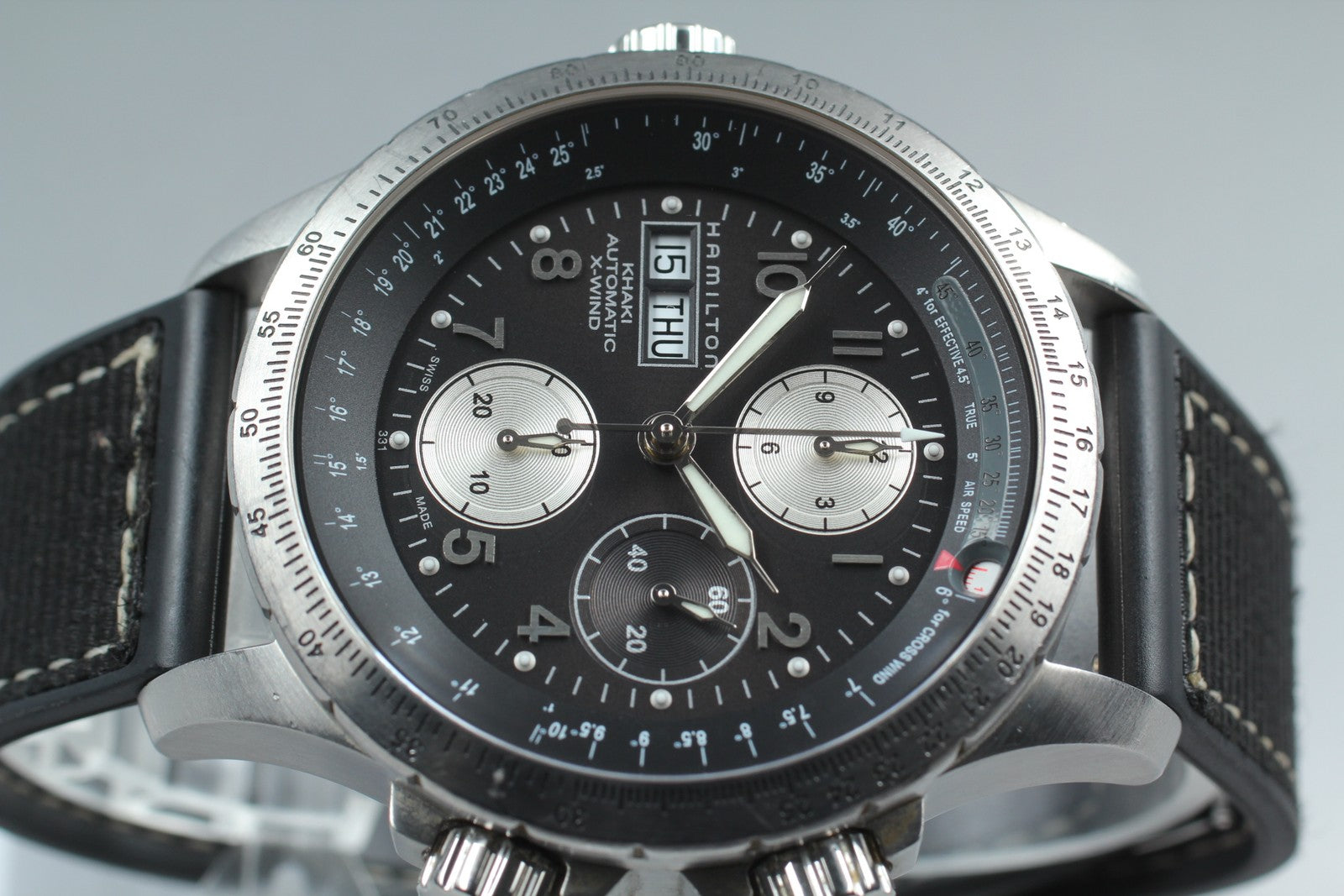 [Exc+5] Hamilton Khaki Aviation X-Wind H776160 Chronograph Black AT Men's Watch