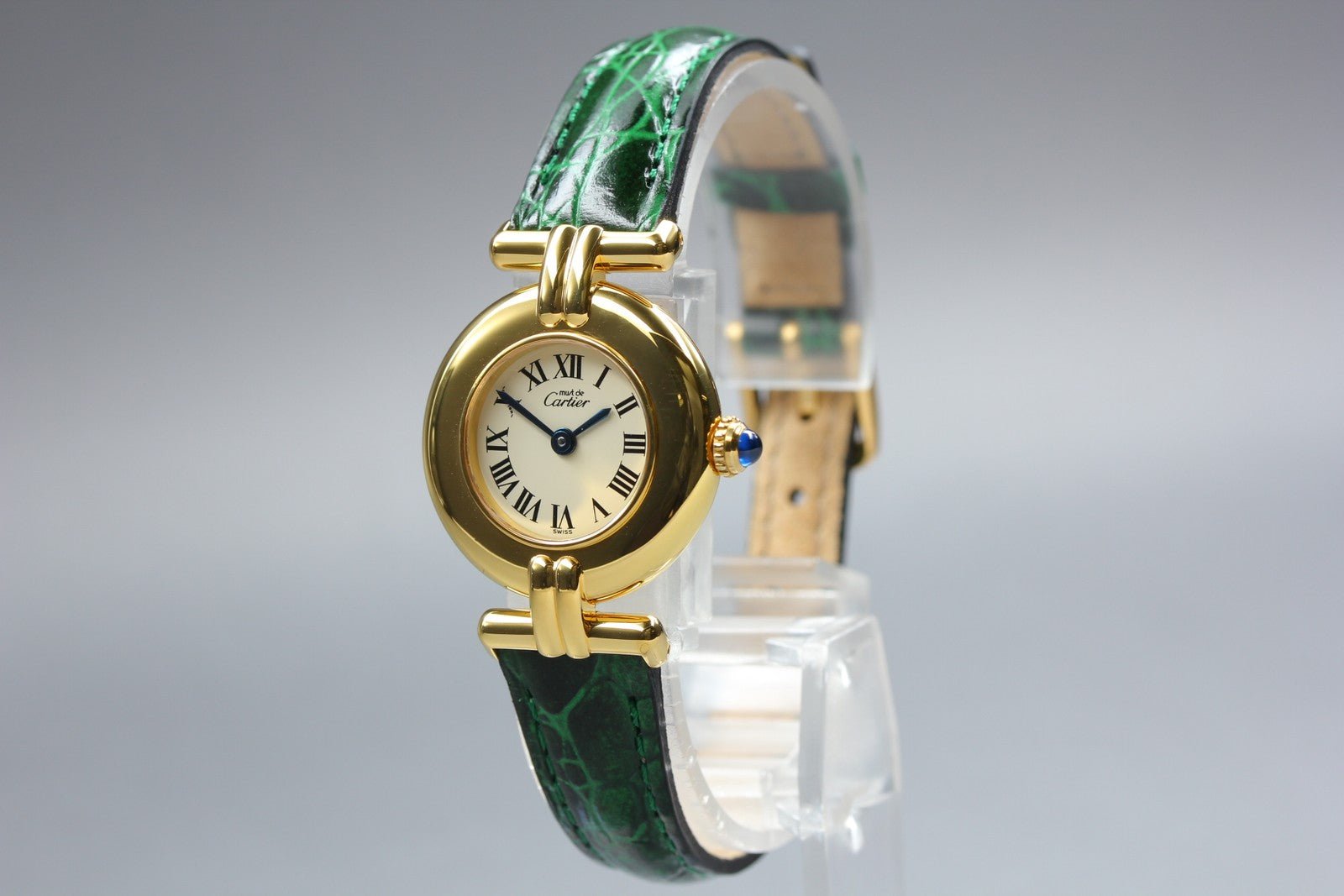 Cartier Must Colisee Vermeil 590002 Green Gold Women's Qz Watch Vintage [Pouch]