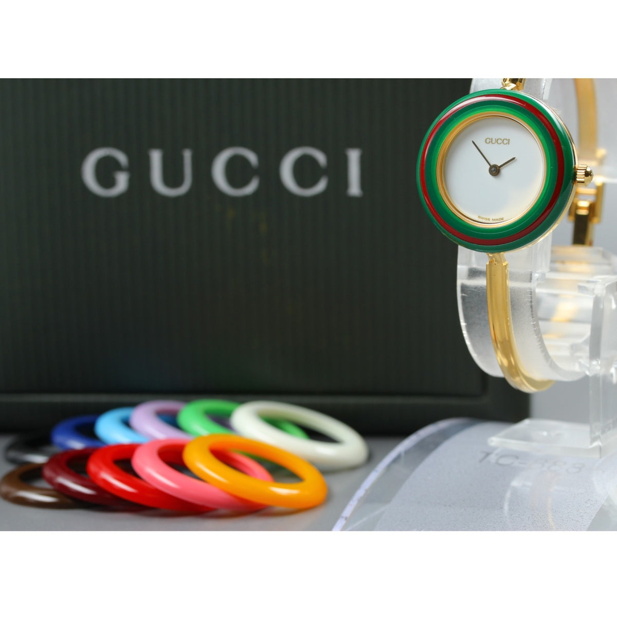 New Batt GUCCI Change Bezel 11/12.2 12Color Quartz Women's Watch 25mm JAPAN Box