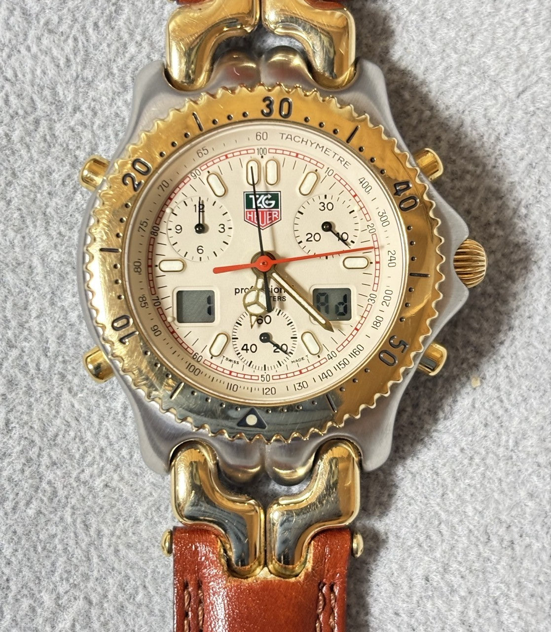 Vintage [Exc+5] TAG HEUER SENNA SEL S/el CG1123-0 Chronograph Men's Quartz Watch