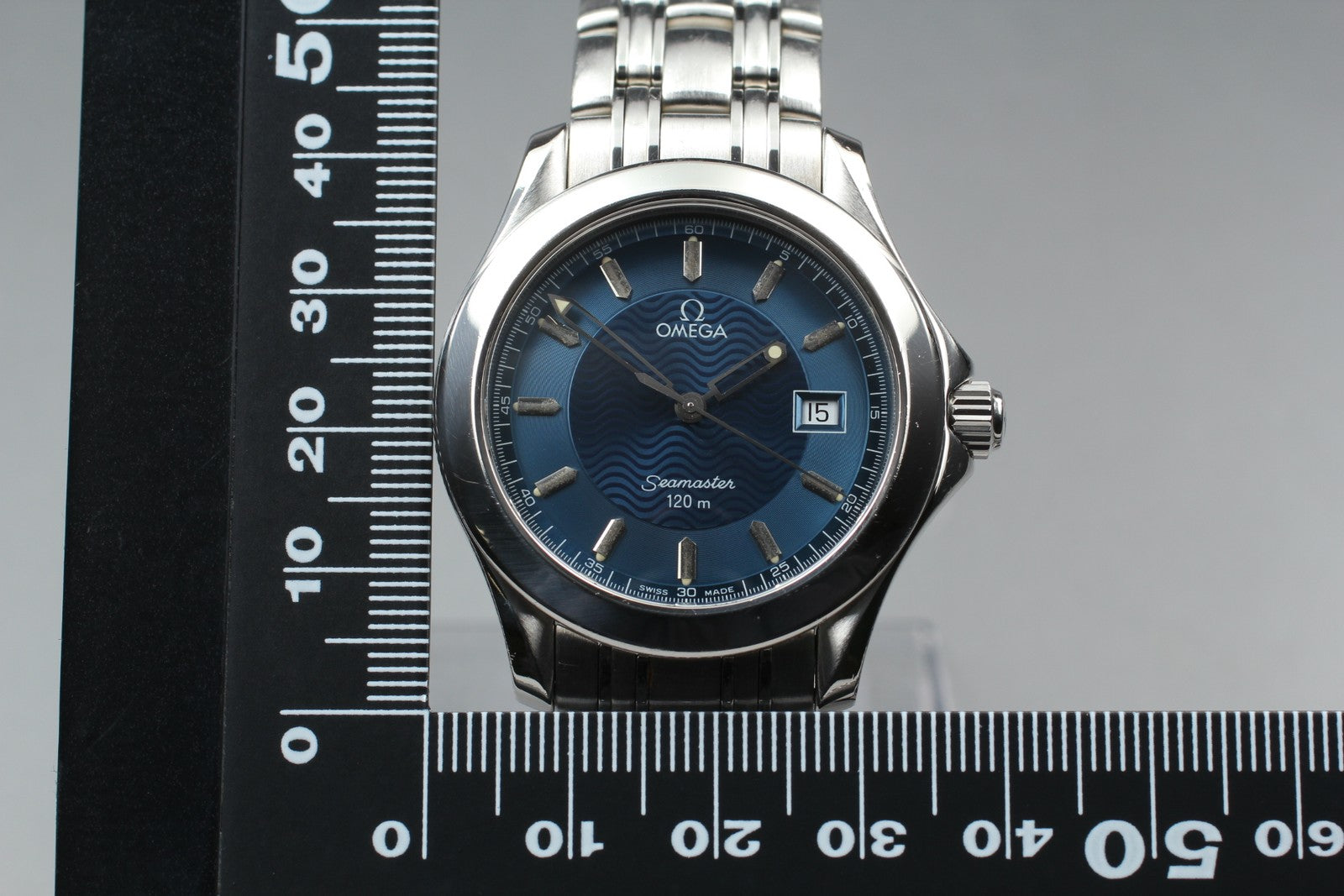 Overhauled[Exc+5] OMEGA Seamaster 120m 2511.81 Cal.1538 36mm Blue Qz Men's Watch