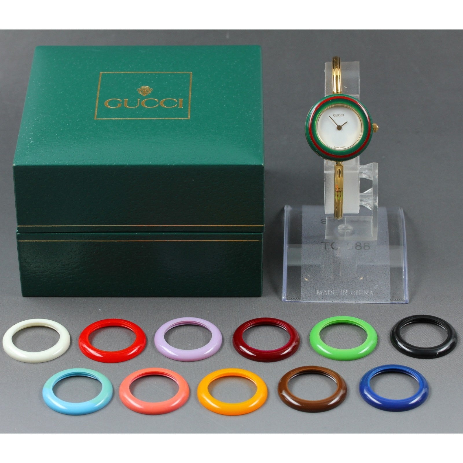 New Batte Gucci Change Bezel 11/12.2 12Color Quartz Women's Watch From JAPAN Box