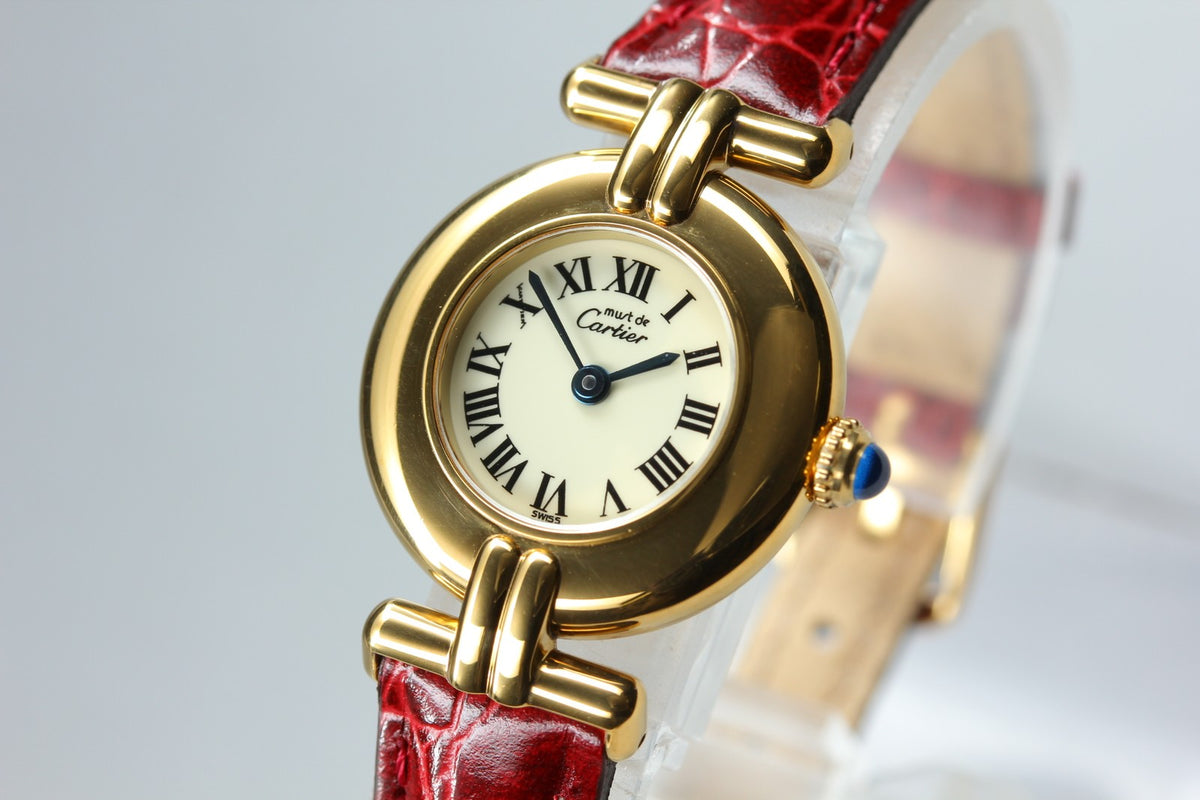Cartier Must Colisee Vermeil 590002 Red Gold Women's Quartz Watch Vintage [Box]