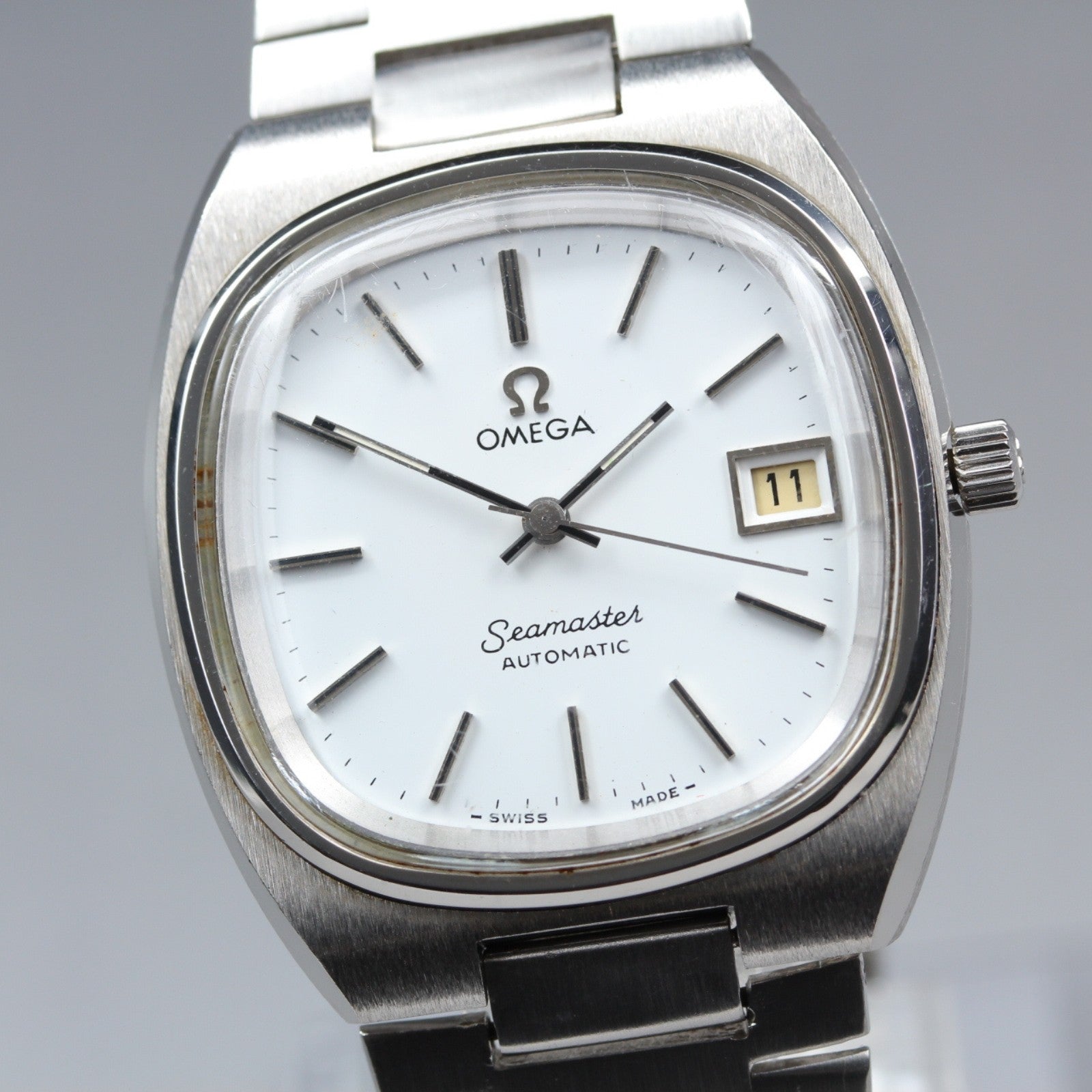 Vintage OMEGA Seamaster 166.0207 Silver Automatic Men's Watch 35mm JAPAN