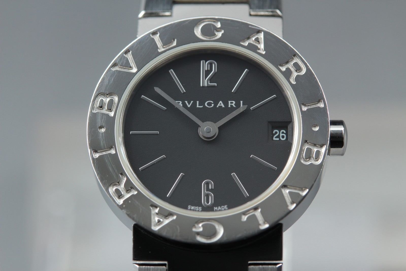 BVLGARI BVLGARIBVLGARI BB23SS Black Dial Quartz Women's Date Watch 22mm JAPAN