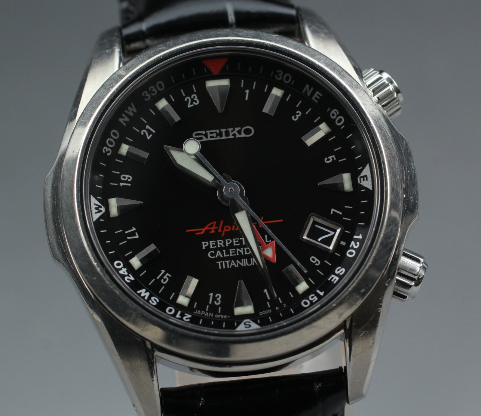 [Exc+5] SEIKO Alpinist 8F56-00D0 SBCJ019 Perpetual calendar Titanium Men's Watch