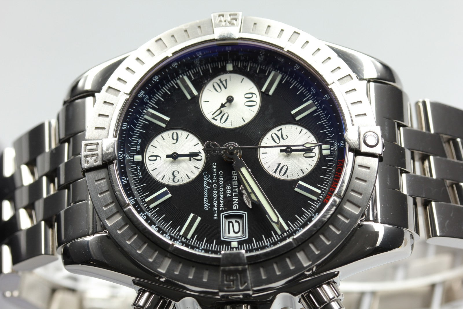 BREITLING Chronomat Evolution A13356 Chronograph Black AT 42mm Men's Watch [Box]