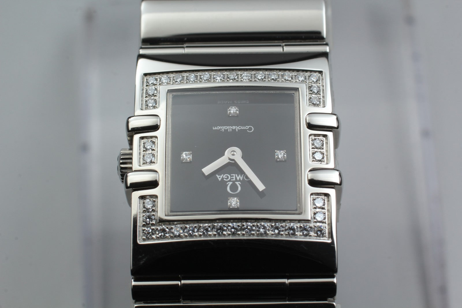 OMEGA Constellation QUADRA 895.1230 Cal.1376 Black Dial Diamond Women's Qz Watch