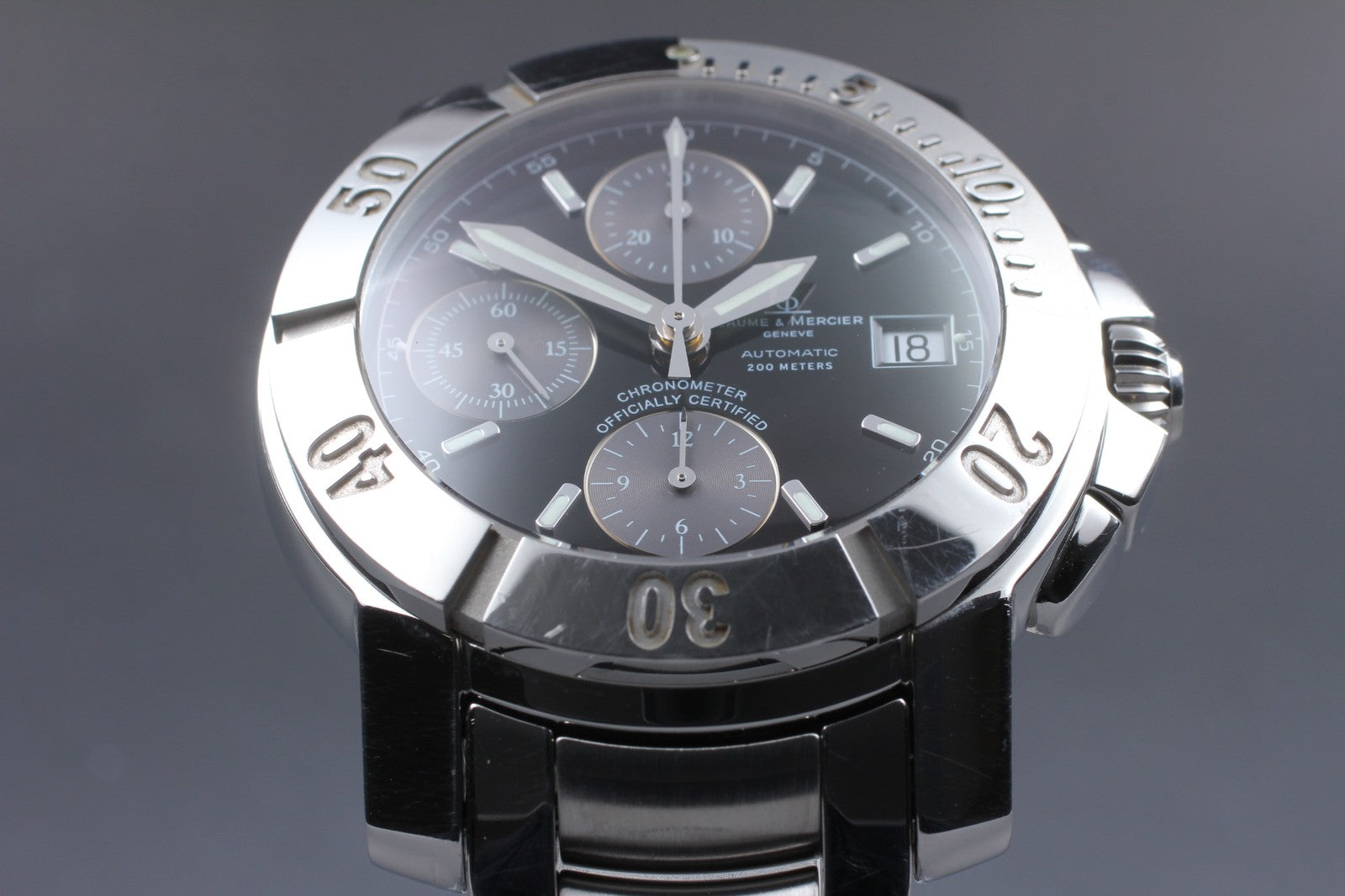 [Exc+5]Box BAUME＆MERCIER Capeland 65352 Black Automatic Men's Watch 40mm JAPAN