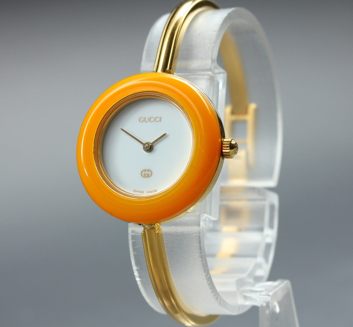 Gucci Change Bezel 11/12 Orange Bezel Gold Women's Quartz Watch Vintage [15.5cm]