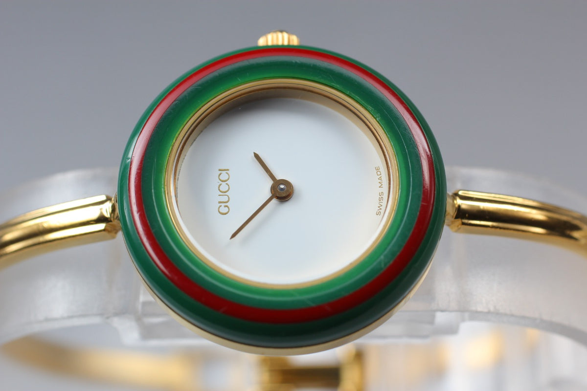 New Batt GUCCI Change Bezel 11/12.2 12Color Quartz Women's Watch From JAPAN Box