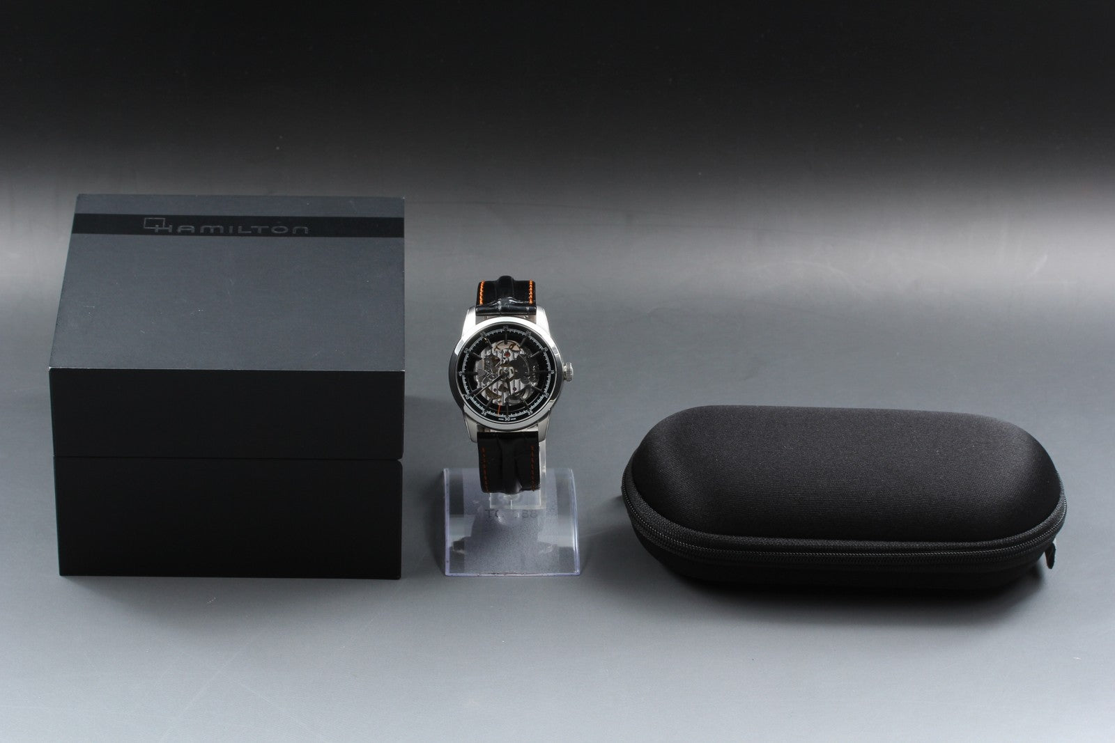 HAMILTON RAIL ROAD H406550 SKELETON 41mm Black Automatic Men's Watch [Box]