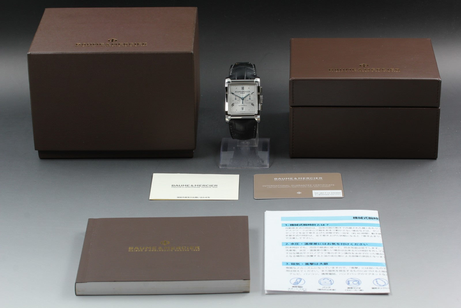 N MINT*Box BAUME＆MERCIER Hampton 65699 Automatic Silver Men's Watch 34mm JAPAN