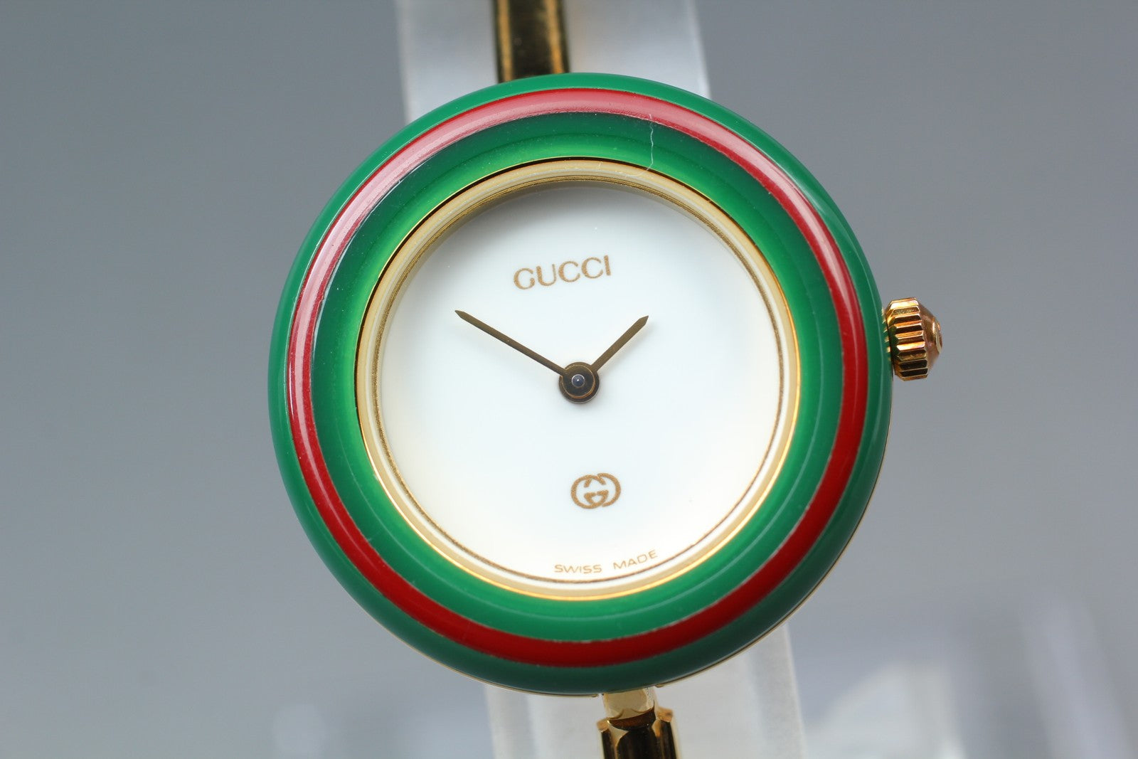 Vintage [Near MINT-] Gucci Change Bezel 11/12 Gold 12 color Women's Quartz Watch