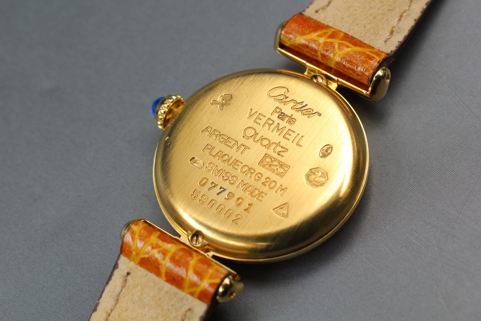 Vintage Cartier Must Colisee Vermeil 590002 Gold Dial Women's Qz Watch [Pouch]