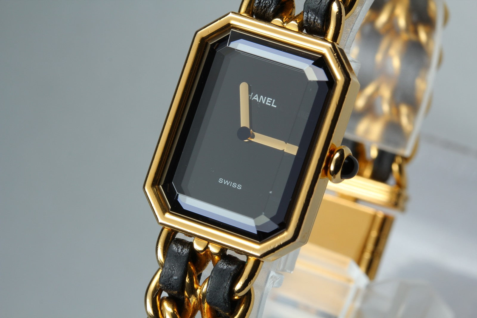 [Overhauled] CHANEL Premiere L Size Black Dial Gold 20mm Quartz Womens Watch Box