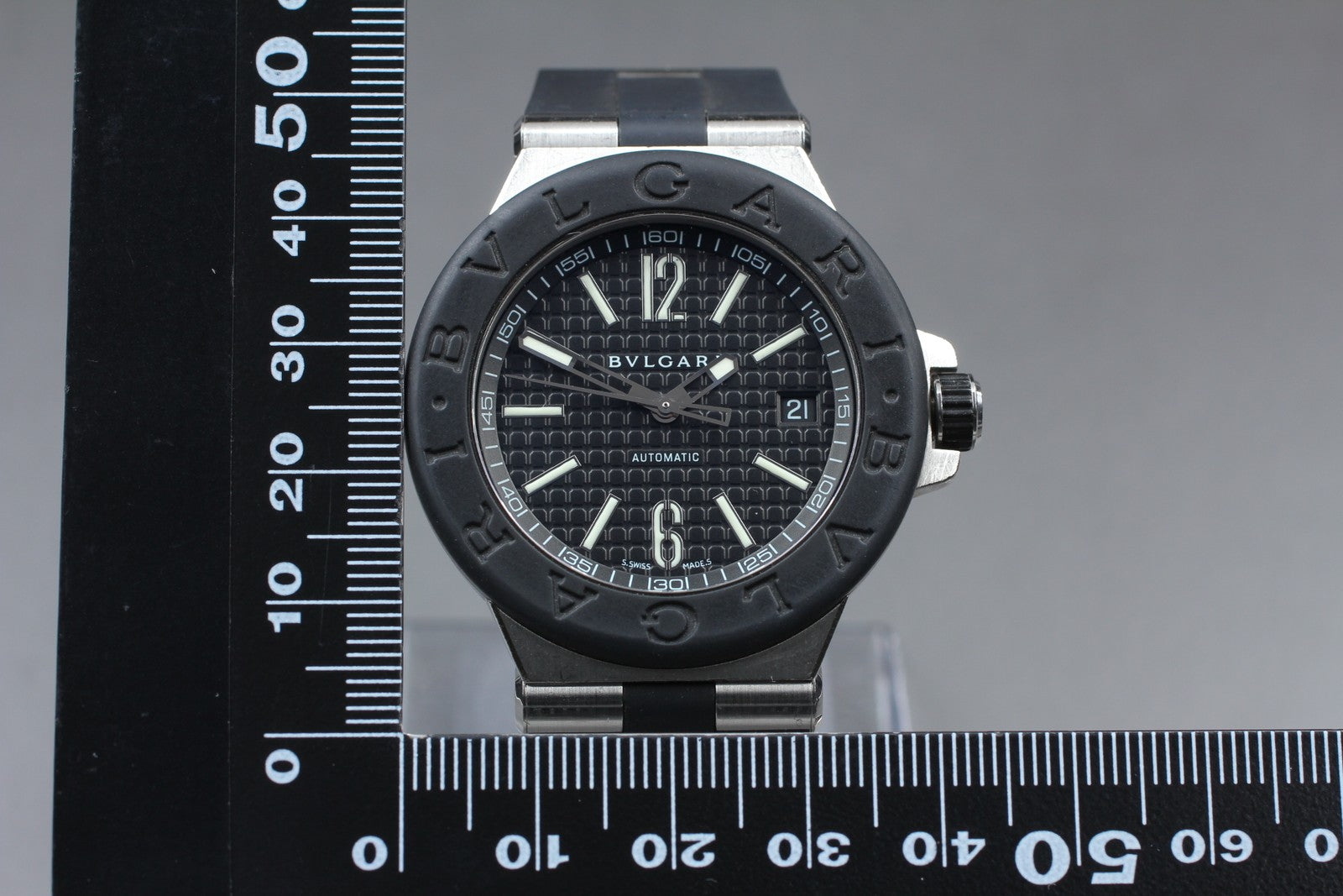 [Exc+5]Box BVLGARI Diagona DG40SV Automatic Black Dial Boy's Watch 40mm JAPAN