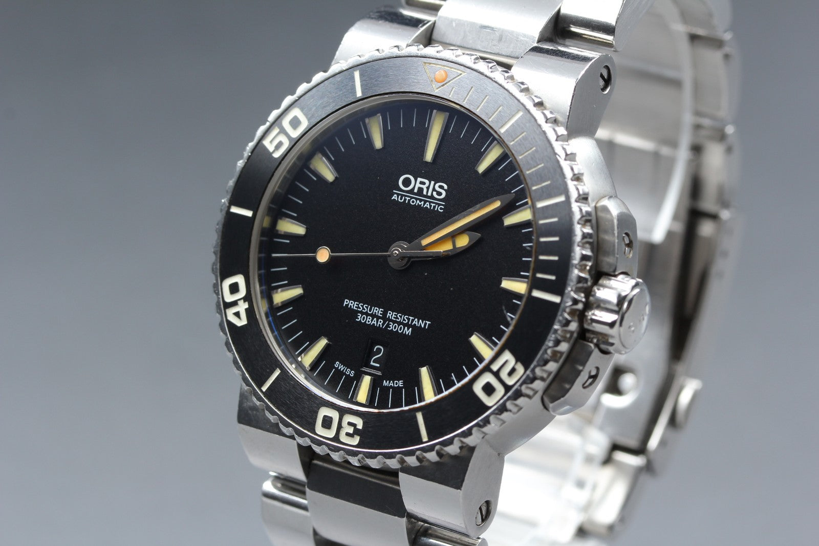 [Exc+5] ORIS Aquis 7653 Date black Dial Automatic Men's Watch 43mm From JAPAN
