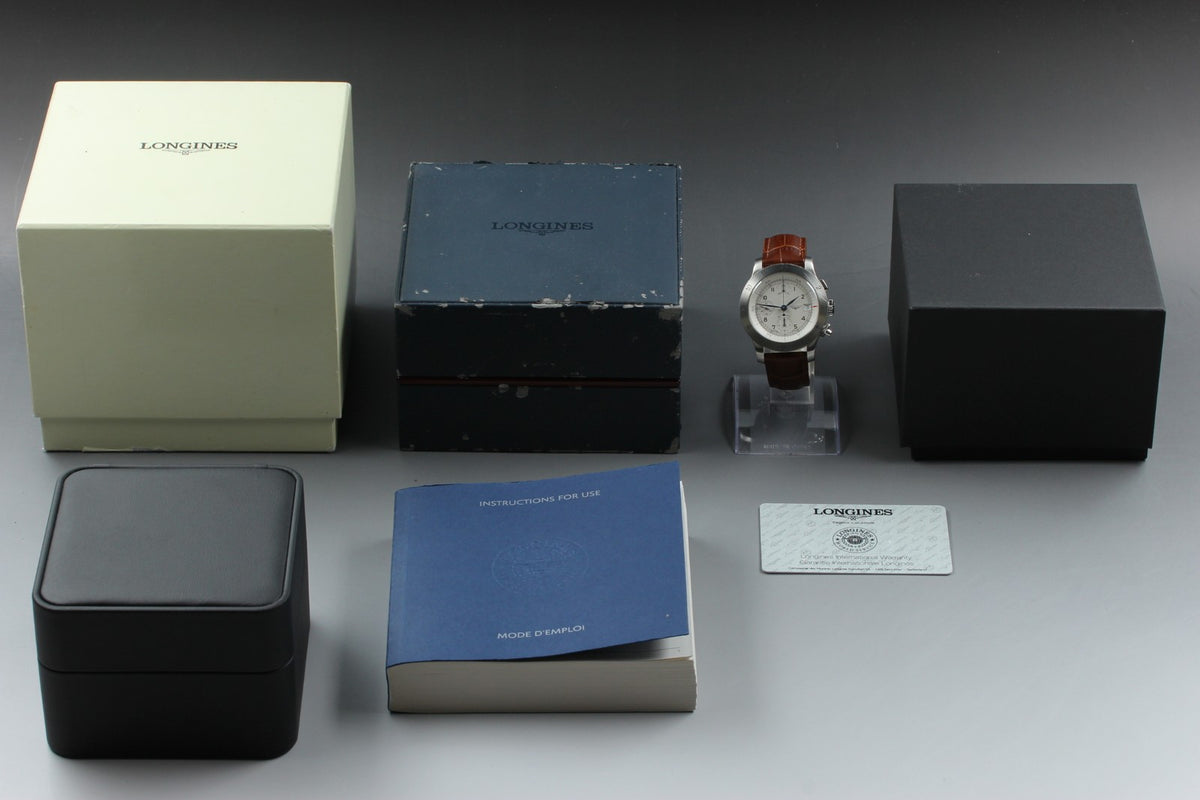 LONGINES Weems Chronograph L2.741.4 Silver 41mm Automatic Men's Watch [Box]