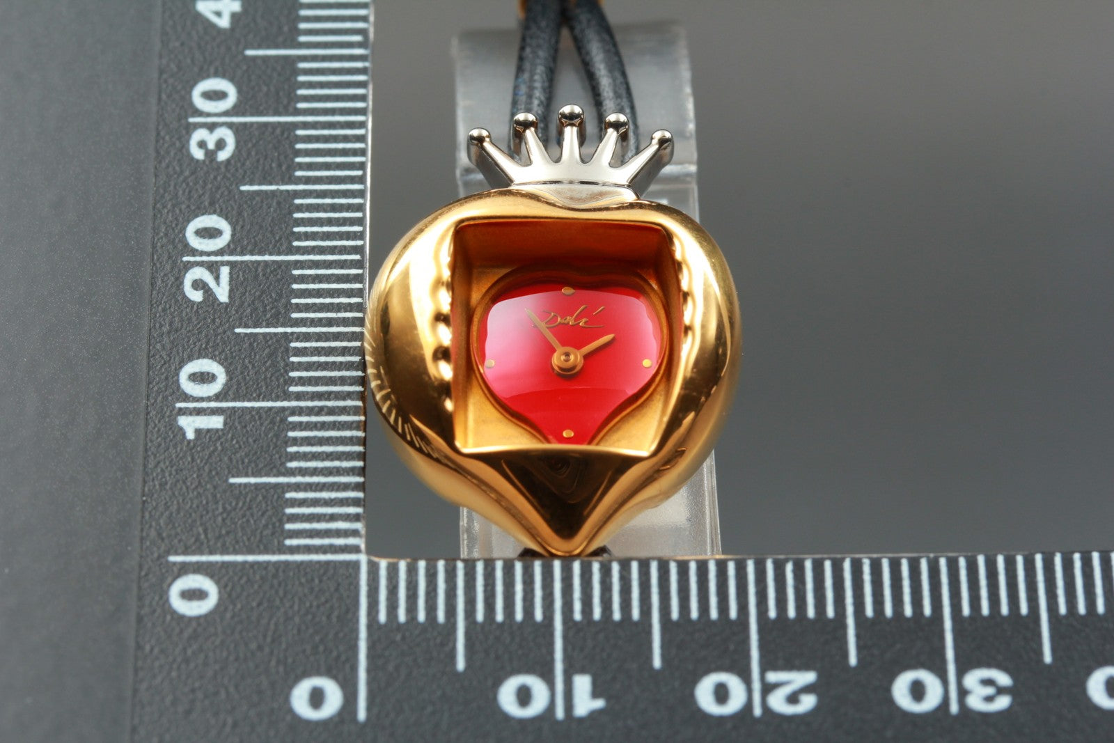 [Exc+5] Salvador Dali Royal Heart 19mm Gold Red Dial Women's Quartz Watch JAPAN