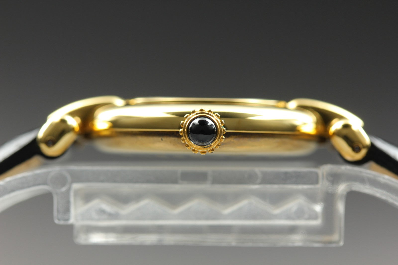 Cartier Must Colisee Vermeil 590002 Black Gold Women's Qz Watch Vintage [Pouch]