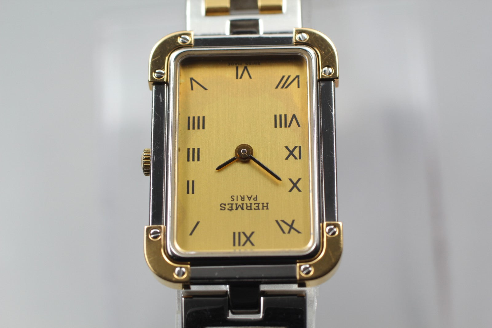 Vintage [Exc+5] HERMES Croisiere CR1.220 Gold Dial 18mm Women's Quartz Watch