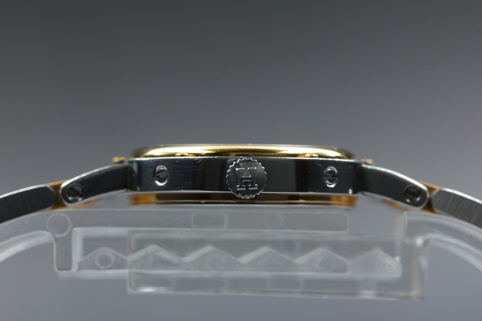 Vintage [Exc+5 Box] Hermes Clipper 24mm White Dial Gold Woman's Watch Quartz